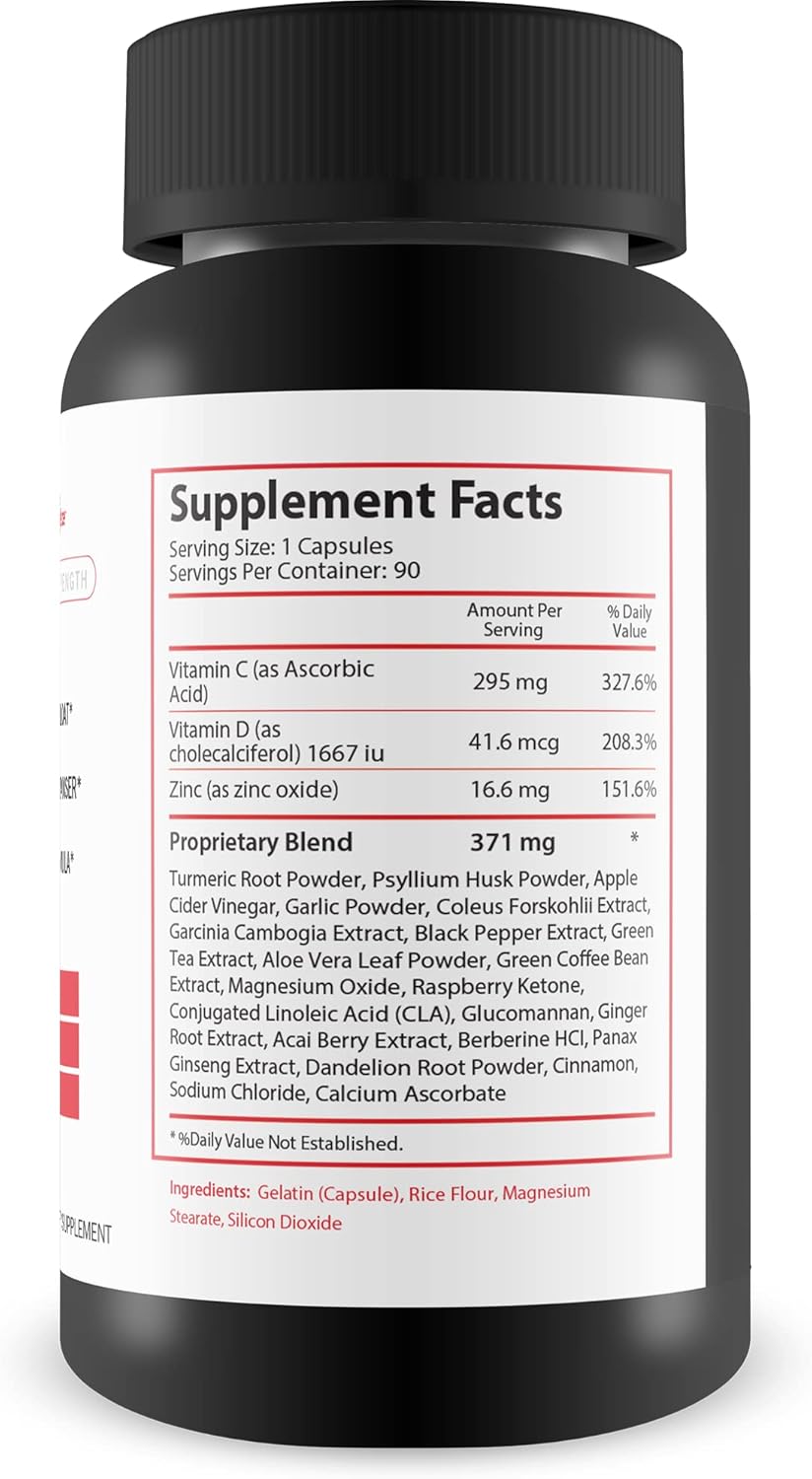 Psyllium Keto Detox Cleanse - 90 Day Supply for Gut Bloat & Belly Size - Premium Keto ACV Luxe Cleanse