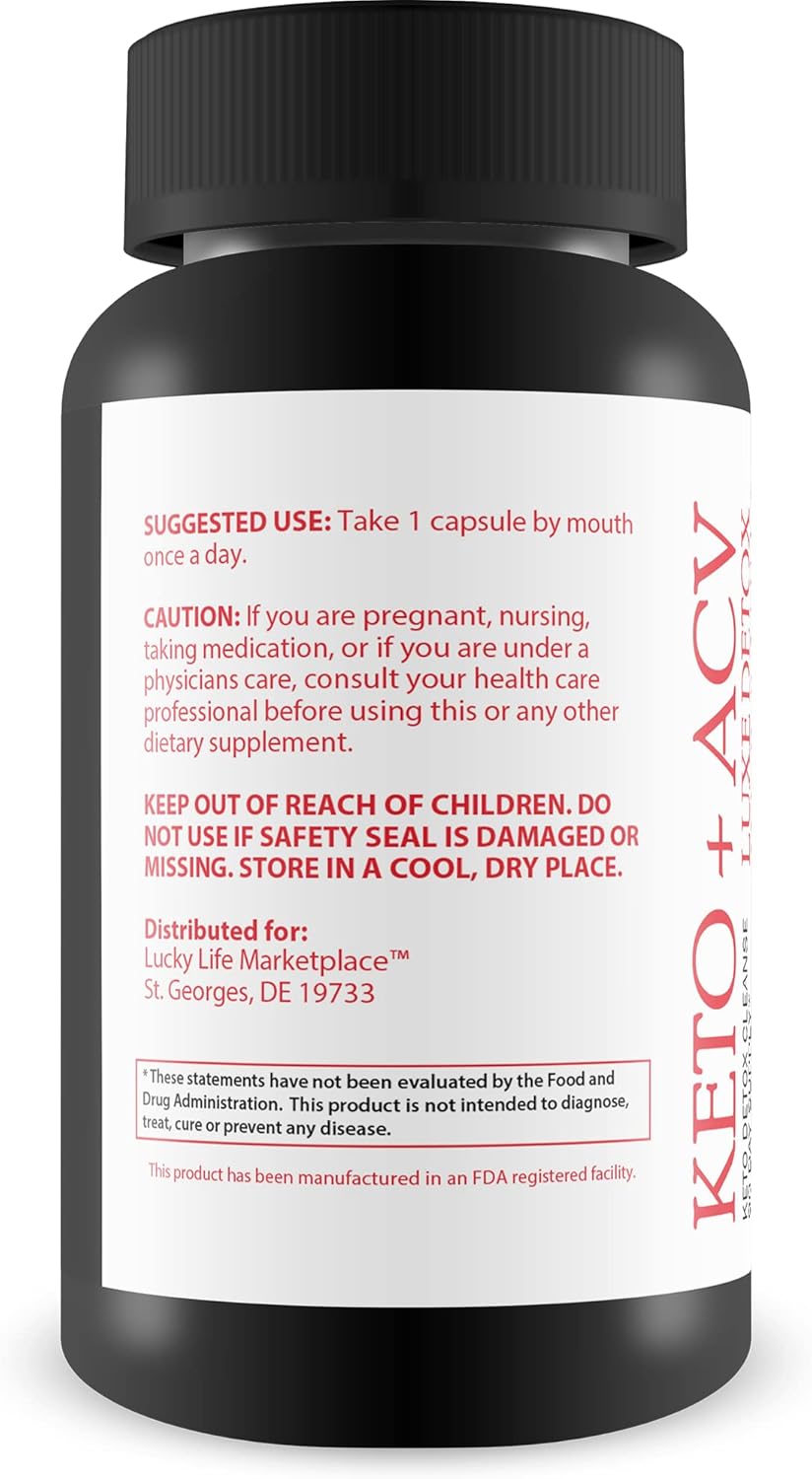 Psyllium Keto Detox Cleanse - 90 Day Supply for Gut Bloat & Belly Size - Premium Keto ACV Luxe Cleanse