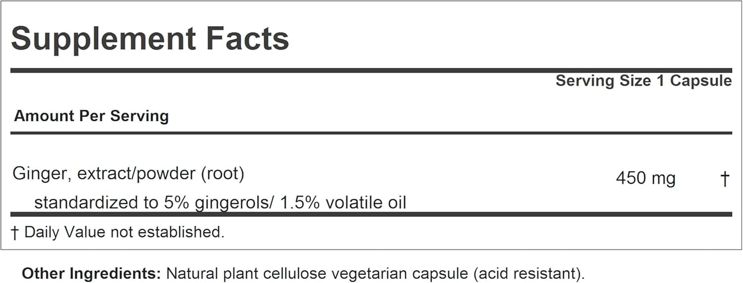 Pure and Natural Ginger Capsules for Joint and Digestive Relief - Anti-Aging Antioxidant Supplement with No Additives