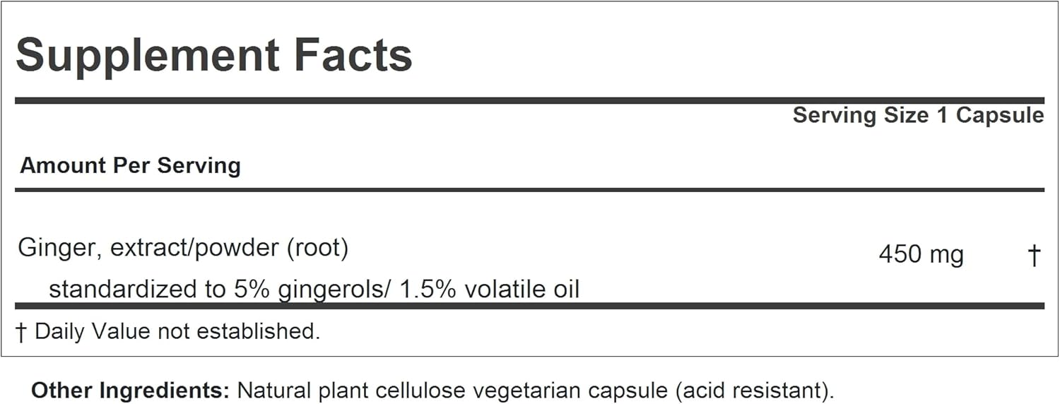 Pure and Natural Ginger Capsules for Joint and Digestive Relief - Anti-Aging Antioxidant Supplement with No Additives
