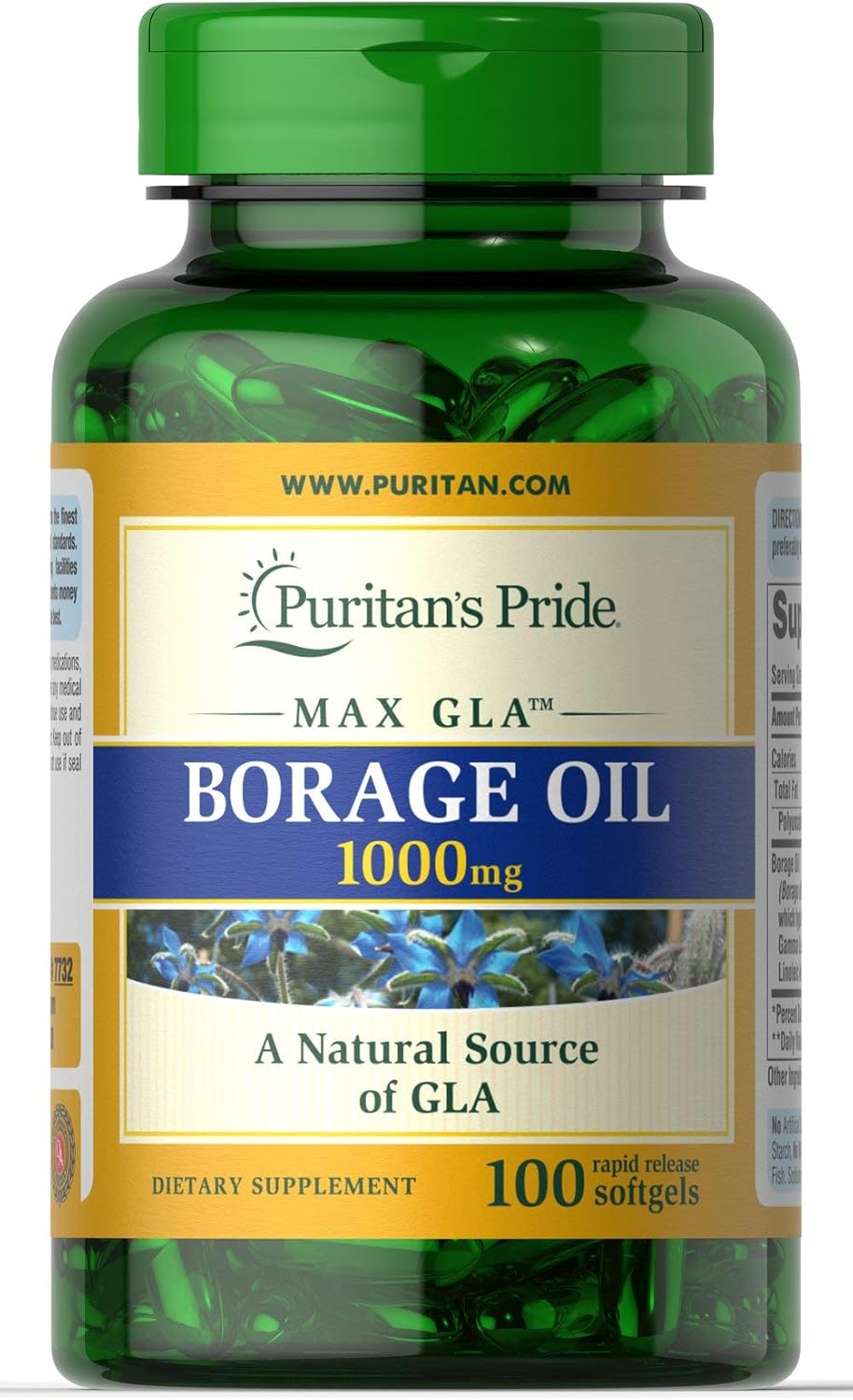 Pure Borage Oil Supplement - 1 Gram Capsules from Puritan's Pride