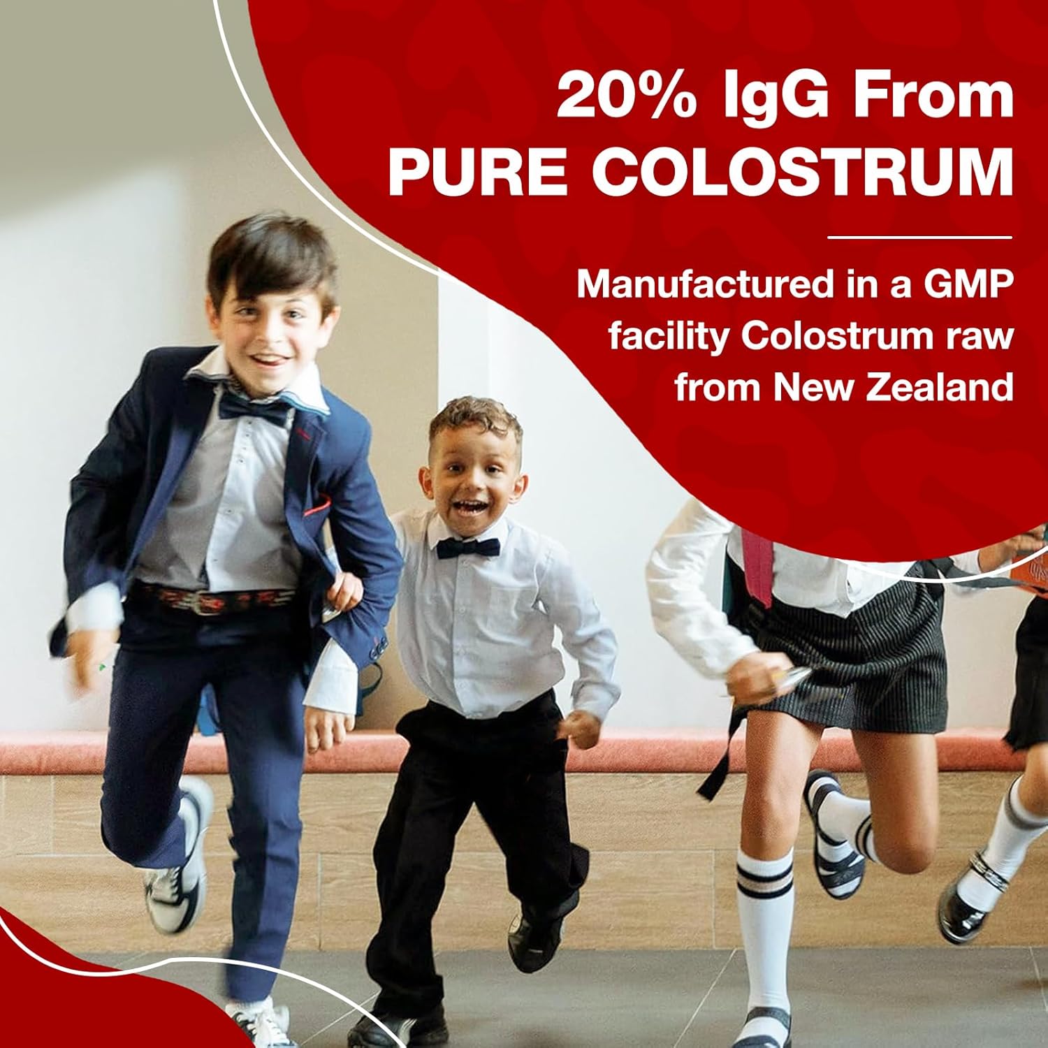 Pure Bovine Colostrum Powder - 20% IgG Concentration, Gluten-Free Superfood, Unflavored, 60 Servings