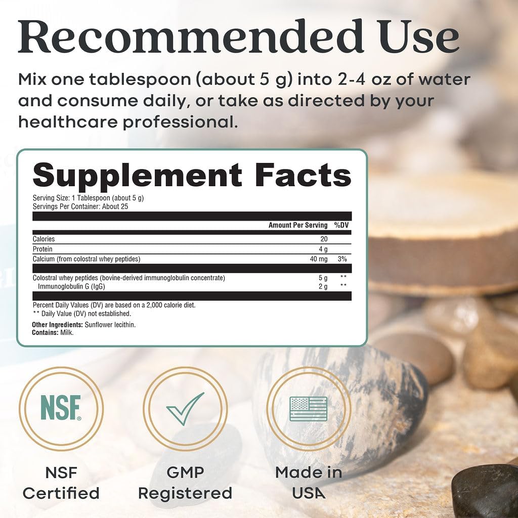 Pure Bovine Colostrum Powder Supplement for Immune, Gut, Hair & Skin Health - 150 gm