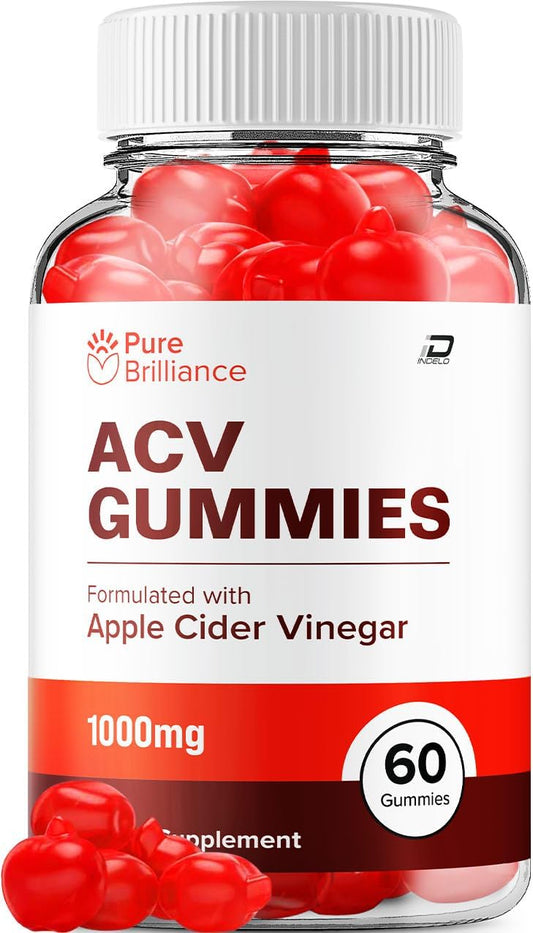 Pure Brilliance Keto ACV Gummies - Apple Cider Vinegar 1000MG with Vitamin B12 - 60 Gummies Pack - Reviews & Benefits