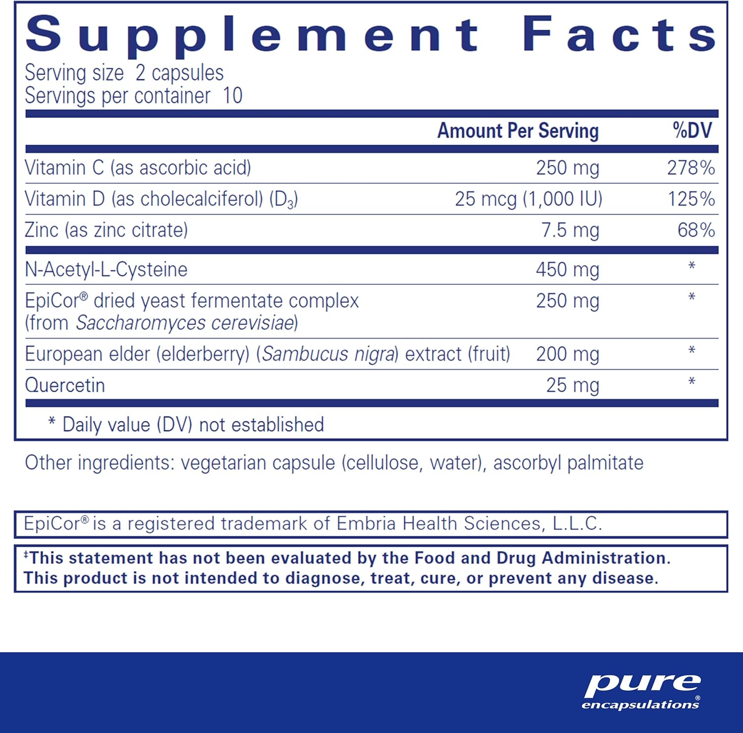 Pure Encapsulations PureDefense with NAC Capsules - Boosts Immune Defense and Respiratory Health - 20 Count