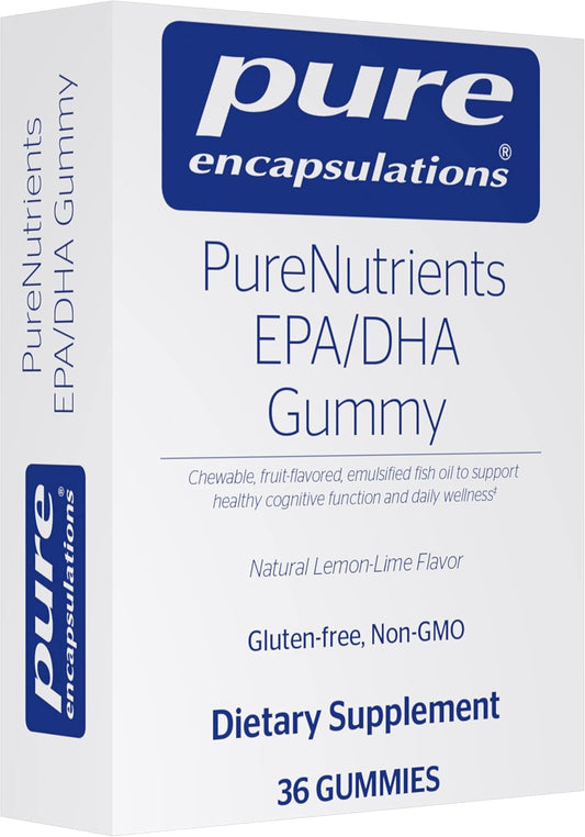 Pure Encapsulations PureNutrients EPA/DHA Gummy Soft Chews - 36 Gummies for Cognitive Function & Daily Wellness - Lemon-Lime Flavor