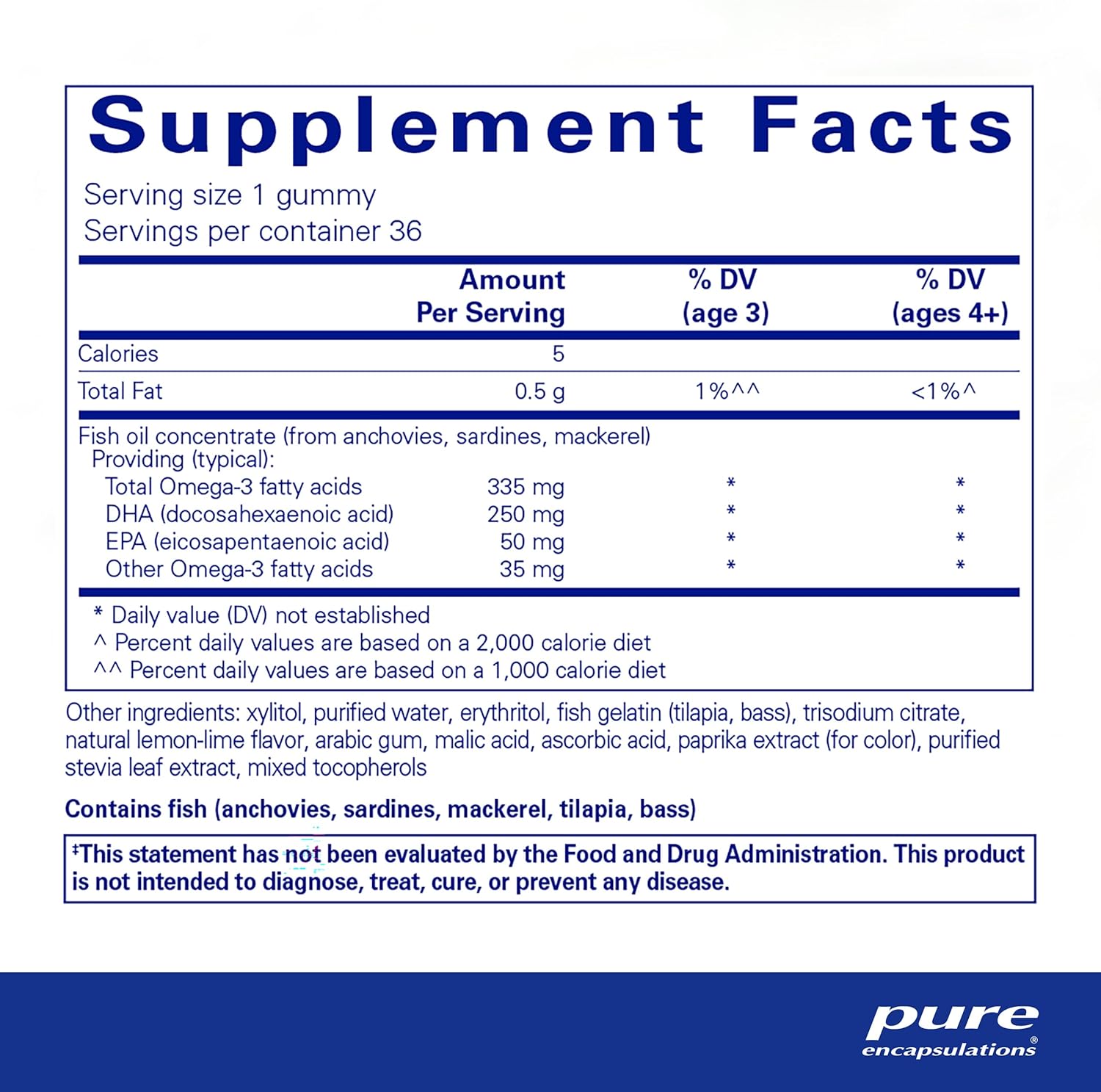 Pure Encapsulations PureNutrients EPA/DHA Gummy Soft Chews - 36 Gummies for Cognitive Function & Daily Wellness - Lemon-Lime Flavor