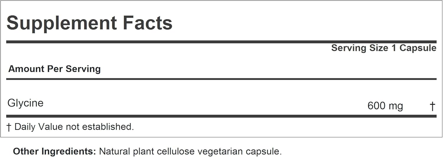 Pure Glycine Amino Acid Supplement - Critical Role in Collagen Tissues - 60 Capsules by ANDREW LESSMAN