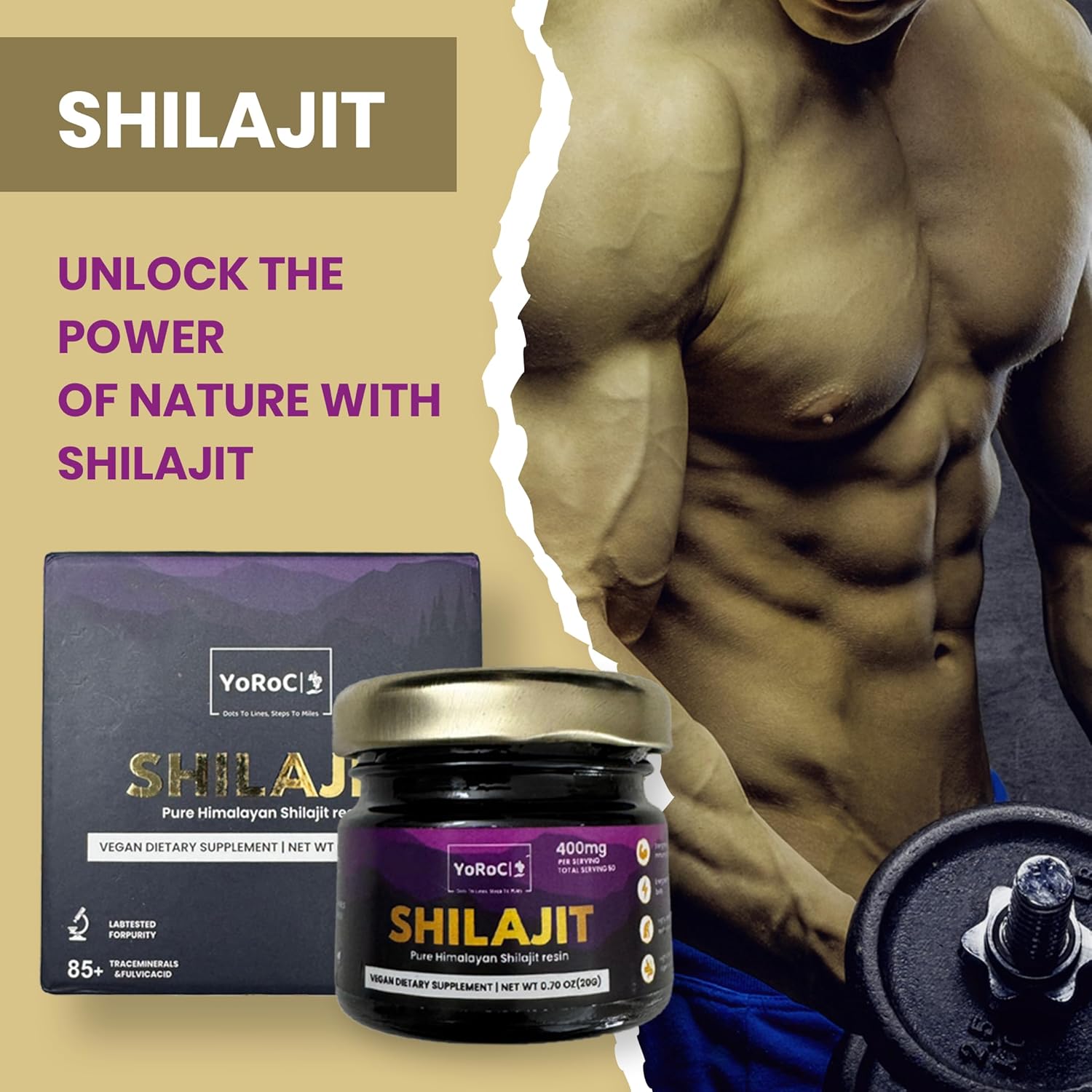 Pure Himalayan Shilajit Resin Dietary Supplement - YoRoC Shilajit 20gm (0.70oz)