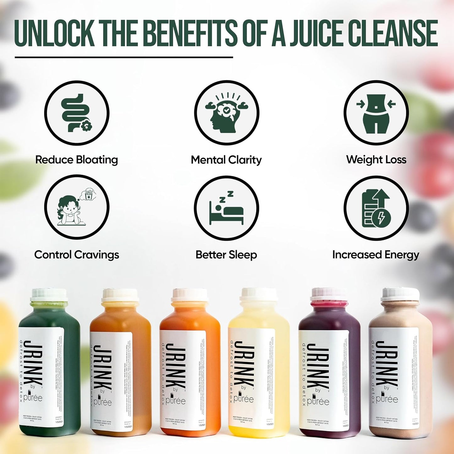 Purée Intermediate 2 Day Juice Cleanse - Freshly Juiced-on-Demand, Organic Cold Pressed Juices, 12 Bottles, 100% Fruits/Veggies, No Preservatives