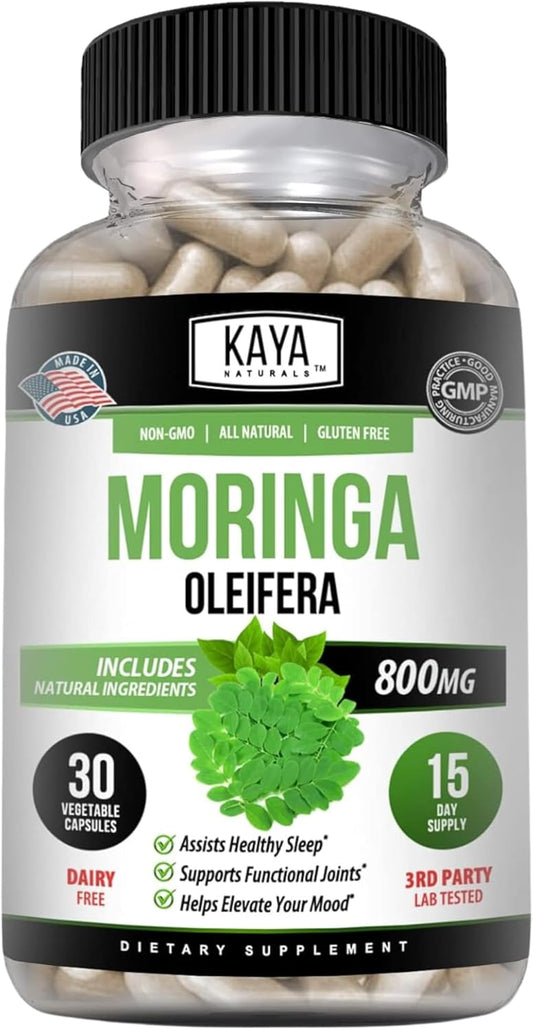 Pure Miracle Tree Moringa Extract - Complete Greens Superfood Supplement - Boost Energy Naturally - Nutrient Dense Vitamins - 30 Veggie Capsules