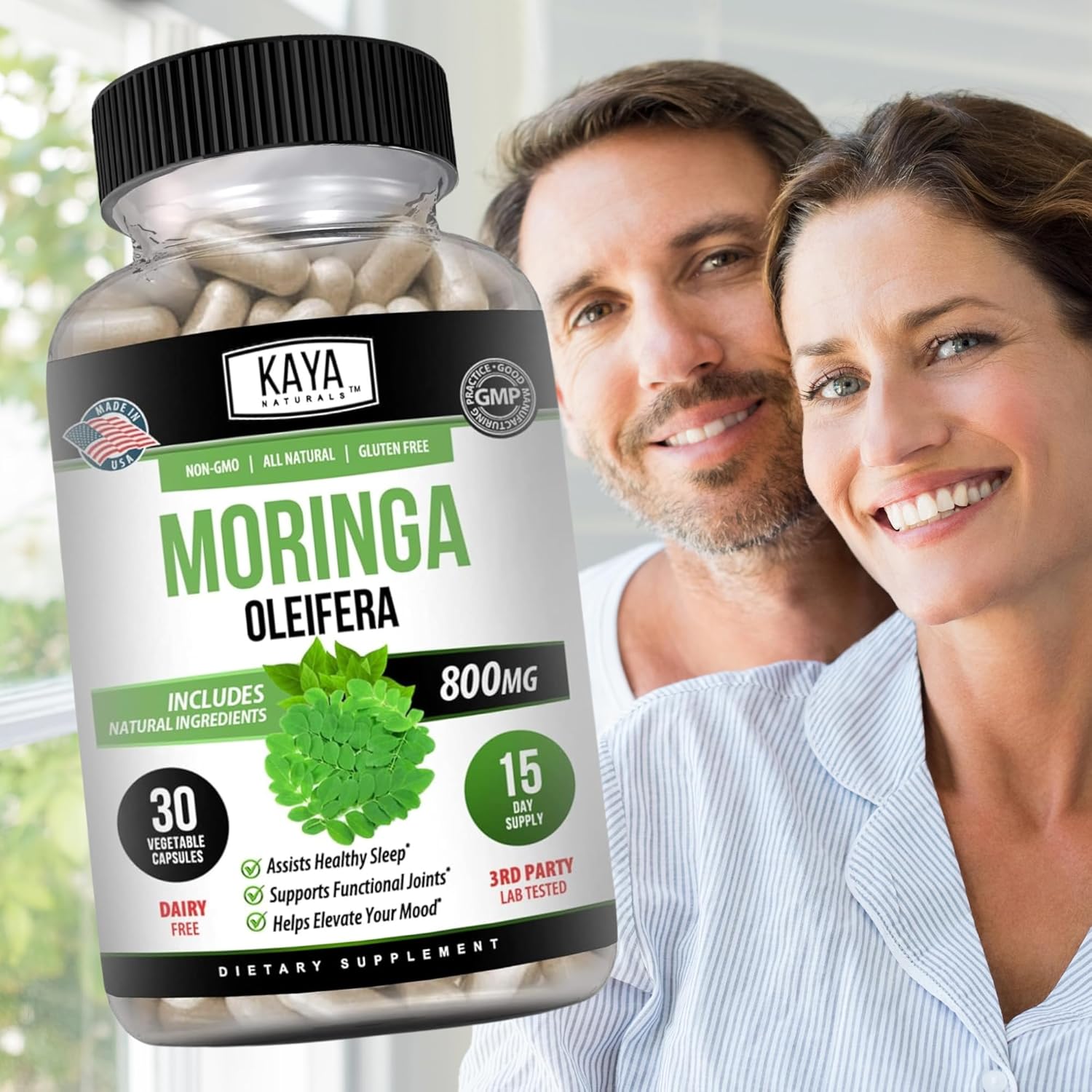 Pure Miracle Tree Moringa Extract - Complete Greens Superfood Supplement - Boost Energy Naturally - Nutrient Dense Vitamins - 30 Veggie Capsules