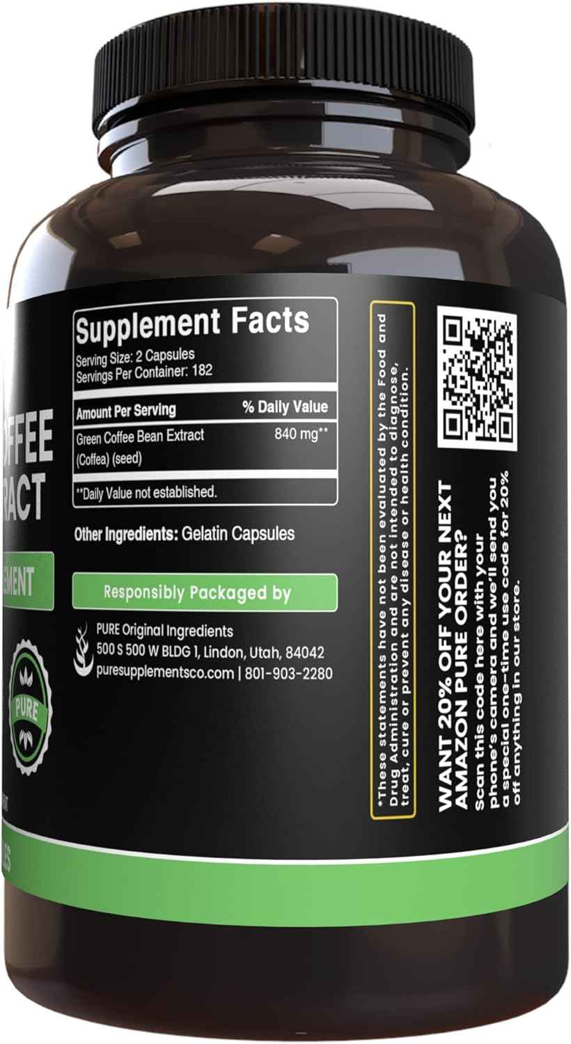 PURE ORIGINAL INGREDIENTS Raspberry Ketone and Green Coffee Bean Extract Bundle, Various Sizes, No Fillers, Lab Verified