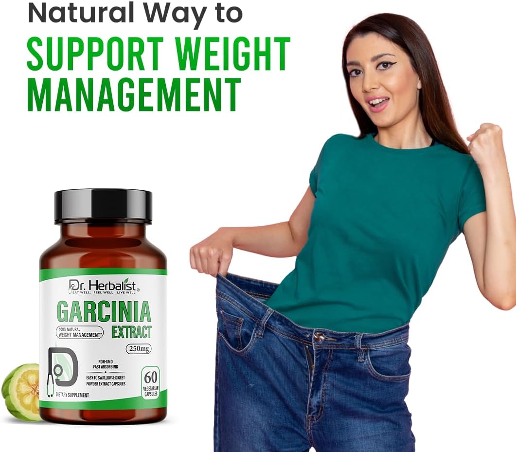 Pure & Potent Dr. Herbalist Garcinia Extract 350mg Capsules - Natural Garcinia Cambogia for Health Enthusiasts | Vegetarian & Gluten-Free
