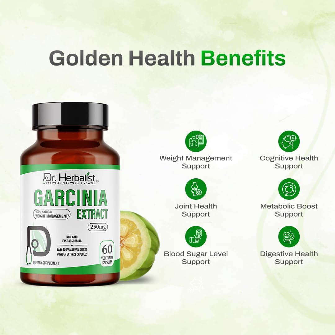 Pure & Potent Dr. Herbalist Garcinia Extract 350mg Capsules - Natural Garcinia Cambogia for Health Enthusiasts | Vegetarian & Gluten-Free