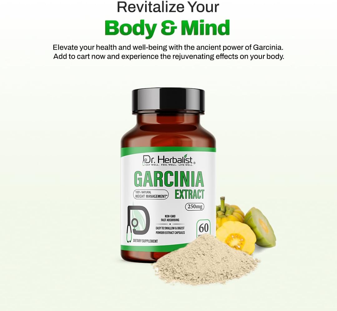 Pure & Potent Dr. Herbalist Garcinia Extract 350mg Capsules - Natural Garcinia Cambogia for Health Enthusiasts | Vegetarian & Gluten-Free