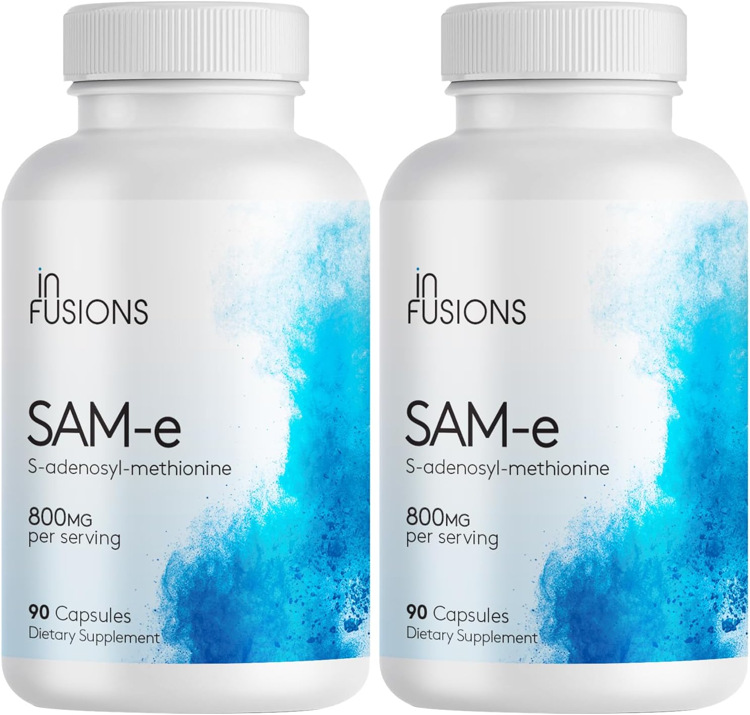 Pure SAM-e 800mg - 90 Vegetable Capsules - Extra Strength - Gluten Free - Non-GMO - Infusions International
