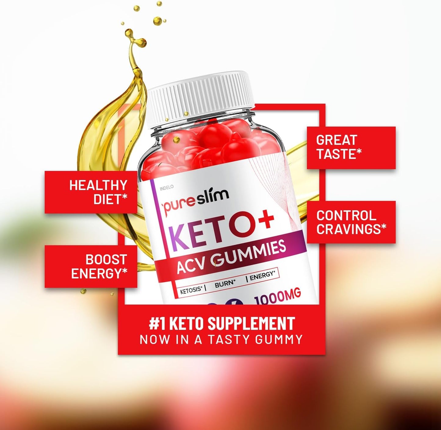 PureSlim Keto Plus ACV Gummies (2 Pack) - Advanced Formula for Men and Women - 120 Dietary Supplement Gummies - Apple Cider Vinegar Benefits