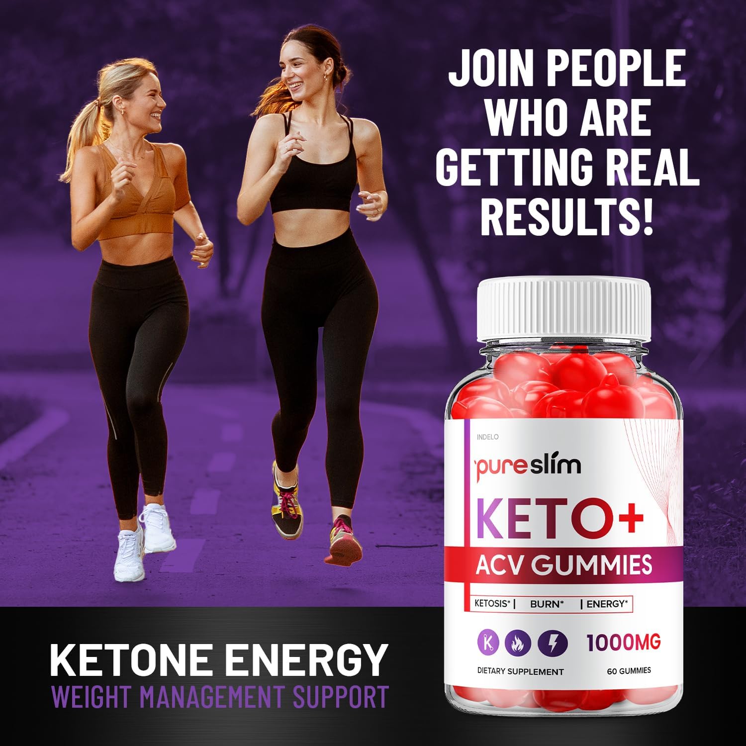PureSlim Keto Plus ACV Gummies (2 Pack) - Advanced Formula for Men and Women - 120 Dietary Supplement Gummies - Apple Cider Vinegar Benefits