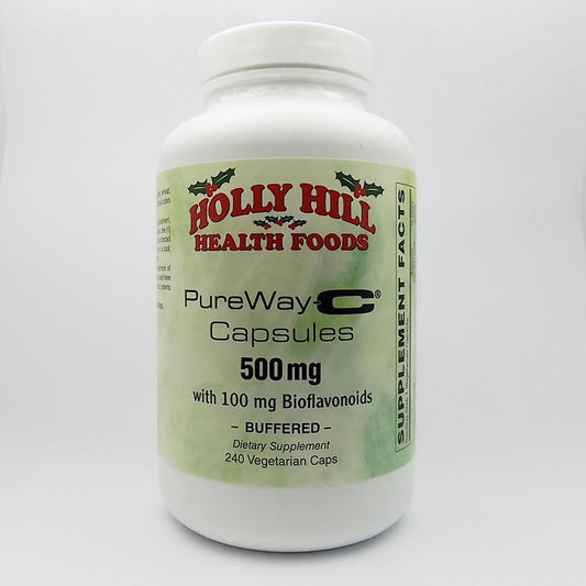 PureWay-C 500 MG with Bioflavonoids - Buffered Vegetarian Capsules - 240 Count - 8 Month Supply by Holly Hill Health Foods