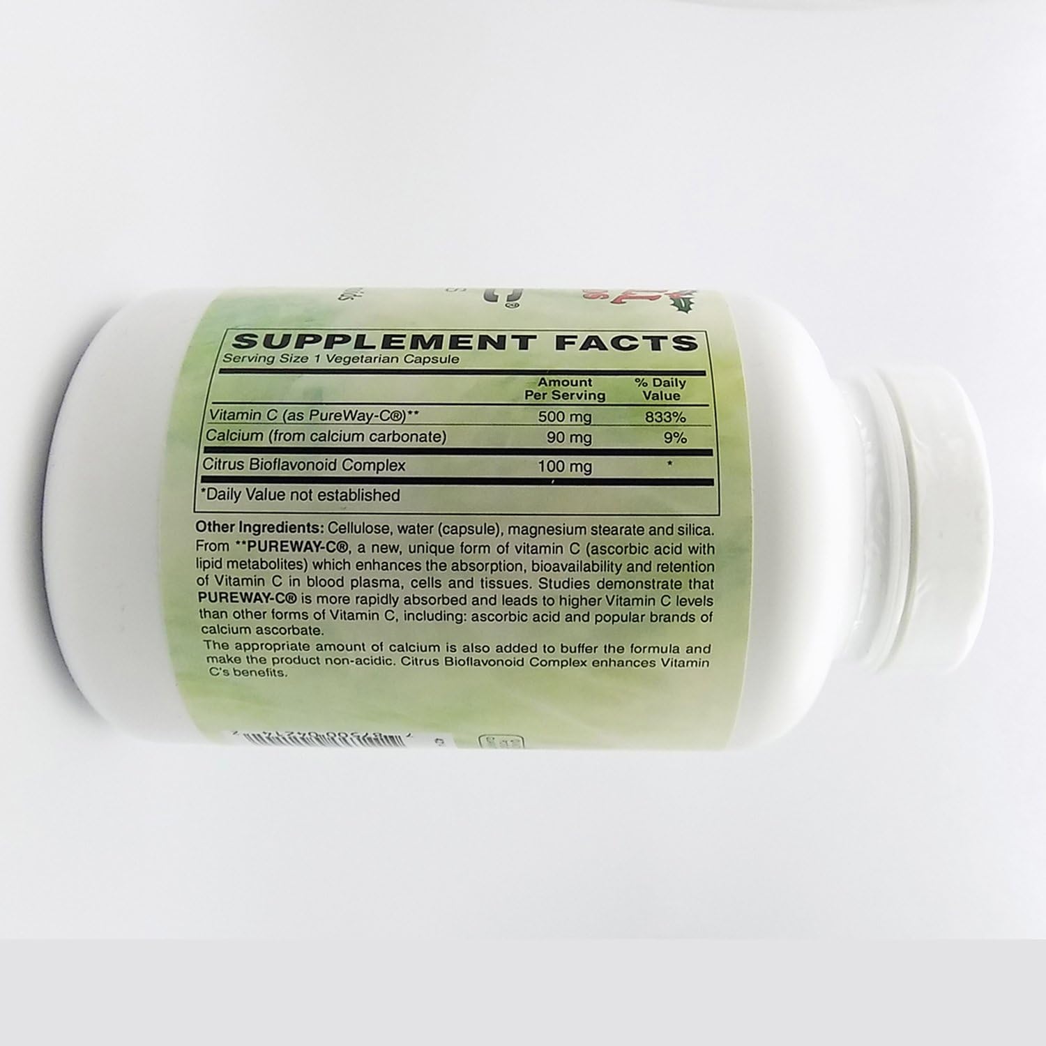 PureWay-C 500 MG with Bioflavonoids - Buffered Vegetarian Capsules - 240 Count - 8 Month Supply by Holly Hill Health Foods