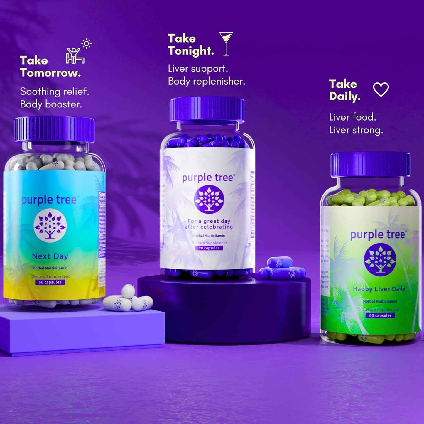 purple tree Happy Liver Daily | Liver Support & Cleanse with Milk Thistle 80% Silymarin, Dandelion Root, Artichoke Leaf, Vine Tea DHM, Vitamins & More - 60 Liver Detox Veggie Pills