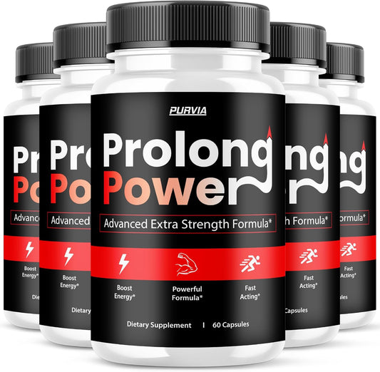 Purvia Prolong Power Pills (5 Pack) - Official Formula for Overall Wellness - Advanced Strength Capsules - Maximum 300 Capsules
