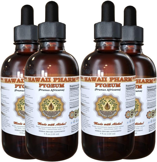 Pygeum Africanum Liquid Extract Tincture - Herbal Supplement by Hawaii Pharm (4x4 fl.oz) USA Made