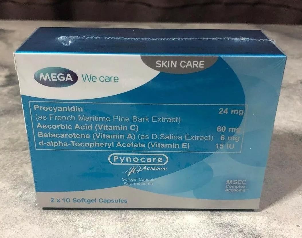 Pynocare White Melasma Treatment 20 Capsules - Mega Brands [Free Beauty Gift Included]