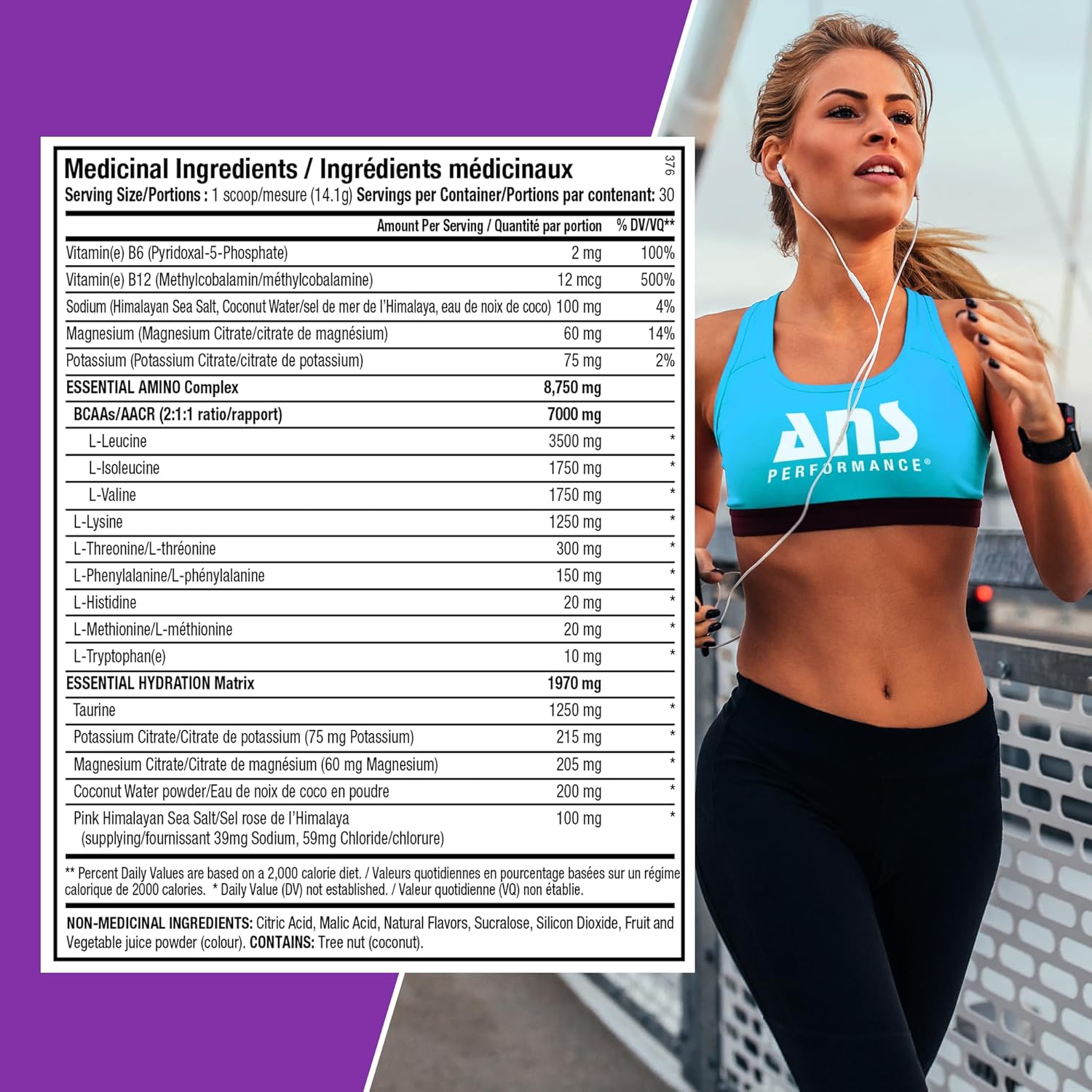 Quench EAA Aminos + Electrolytes - Complete 9 EAA Blend - 10g Amino Acids - Vitamins, Antioxidants, Electrolytes - Zero Sugar, Carbs, Calories - Grape Blast