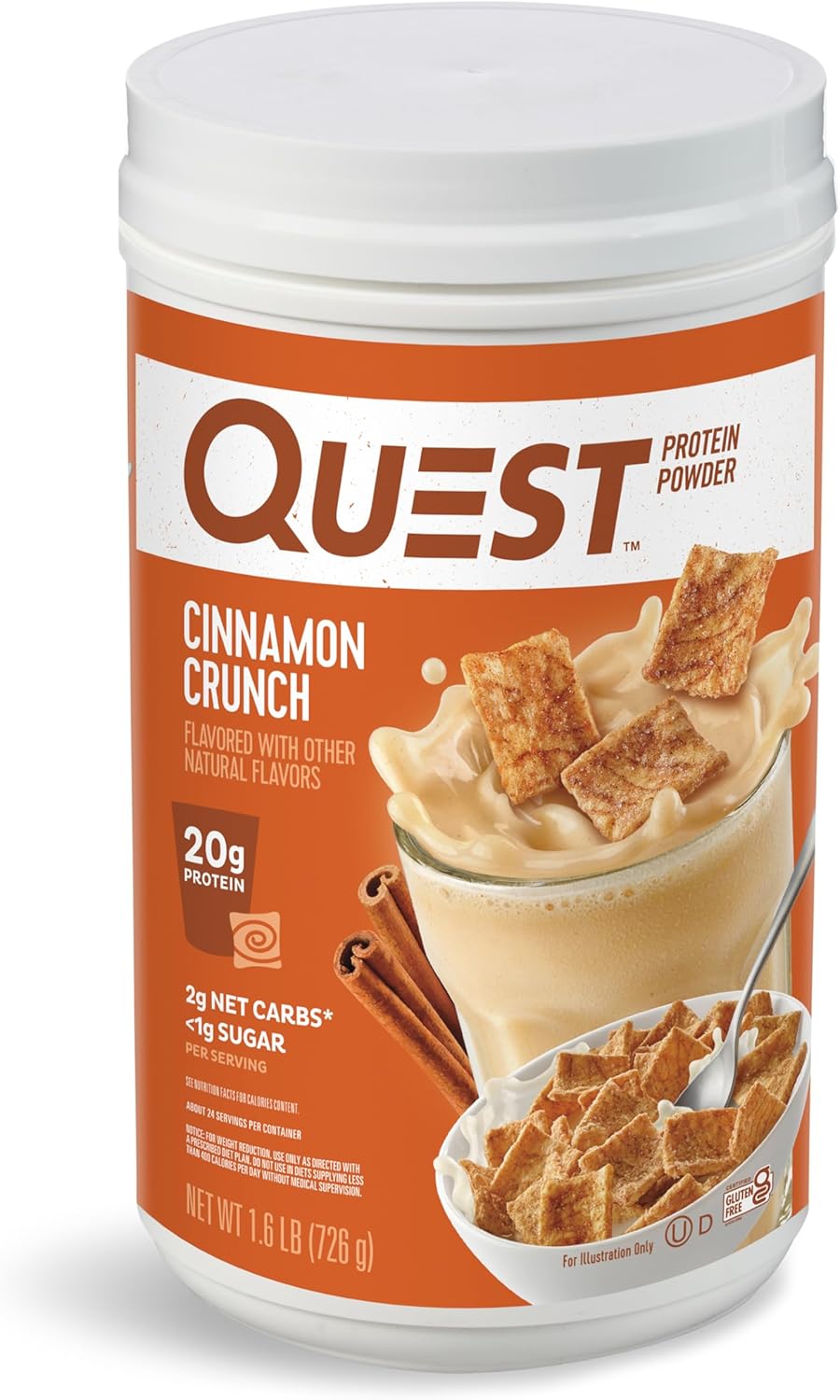 Quest Nutrition Chocolate Milkshake & Cinnamon Crunch Protein Powder Bundle - Low Carb, Gluten Free, 22g & 20g Protein, 1g & 2g Sugar, 3lb, 43 Servings