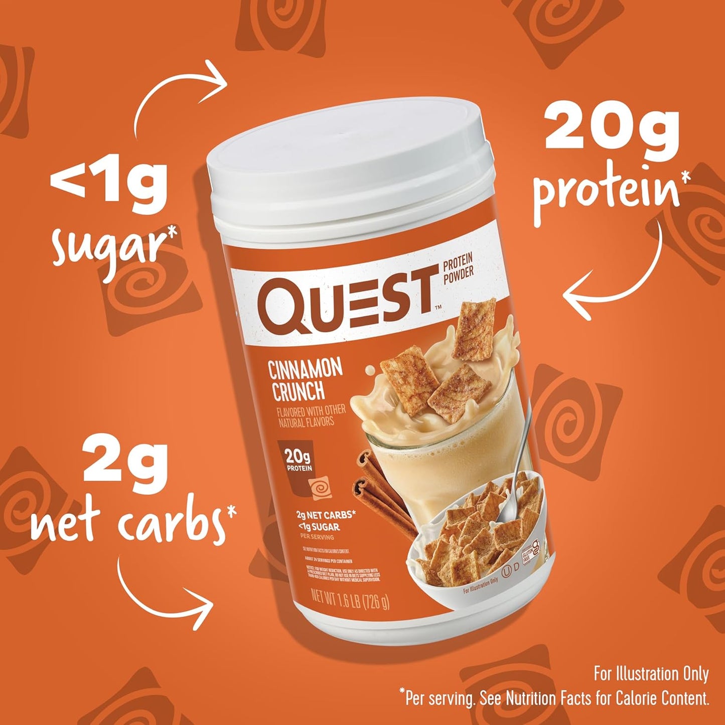 Quest Nutrition Chocolate Milkshake & Cinnamon Crunch Protein Powder Bundle - Low Carb, Gluten Free, 22g & 20g Protein, 1g & 2g Sugar, 3lb, 43 Servings
