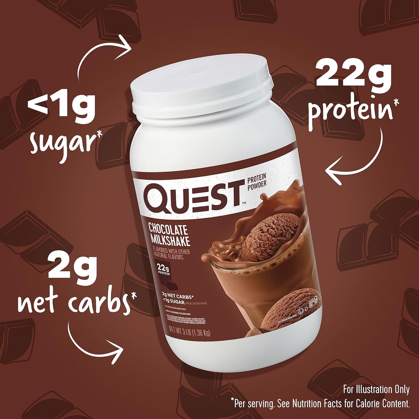 Quest Nutrition Chocolate Milkshake & Salted Caramel Protein Powder Bundle - High Protein, Low Sugar, Gluten Free - 3lb, 43 Servings