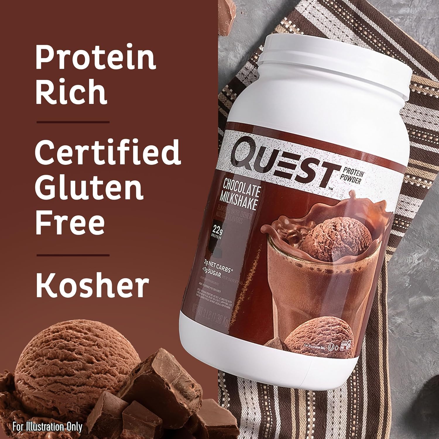 Quest Nutrition Chocolate Milkshake & Salted Caramel Protein Powder Bundle - High Protein, Low Sugar, Gluten Free - 3lb, 43 Servings