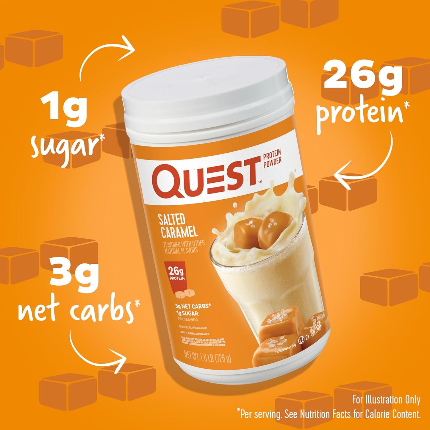 Quest Nutrition Chocolate Milkshake & Salted Caramel Protein Powder Bundle - High Protein, Low Sugar, Gluten Free - 3lb, 43 Servings