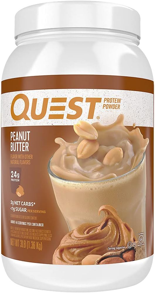 Quest Nutrition Protein Powder Bundle: Chocolate Milkshake & Peanut Butter, 22-23g Protein, Low Carb, Gluten Free, 3lb, 43 Servings