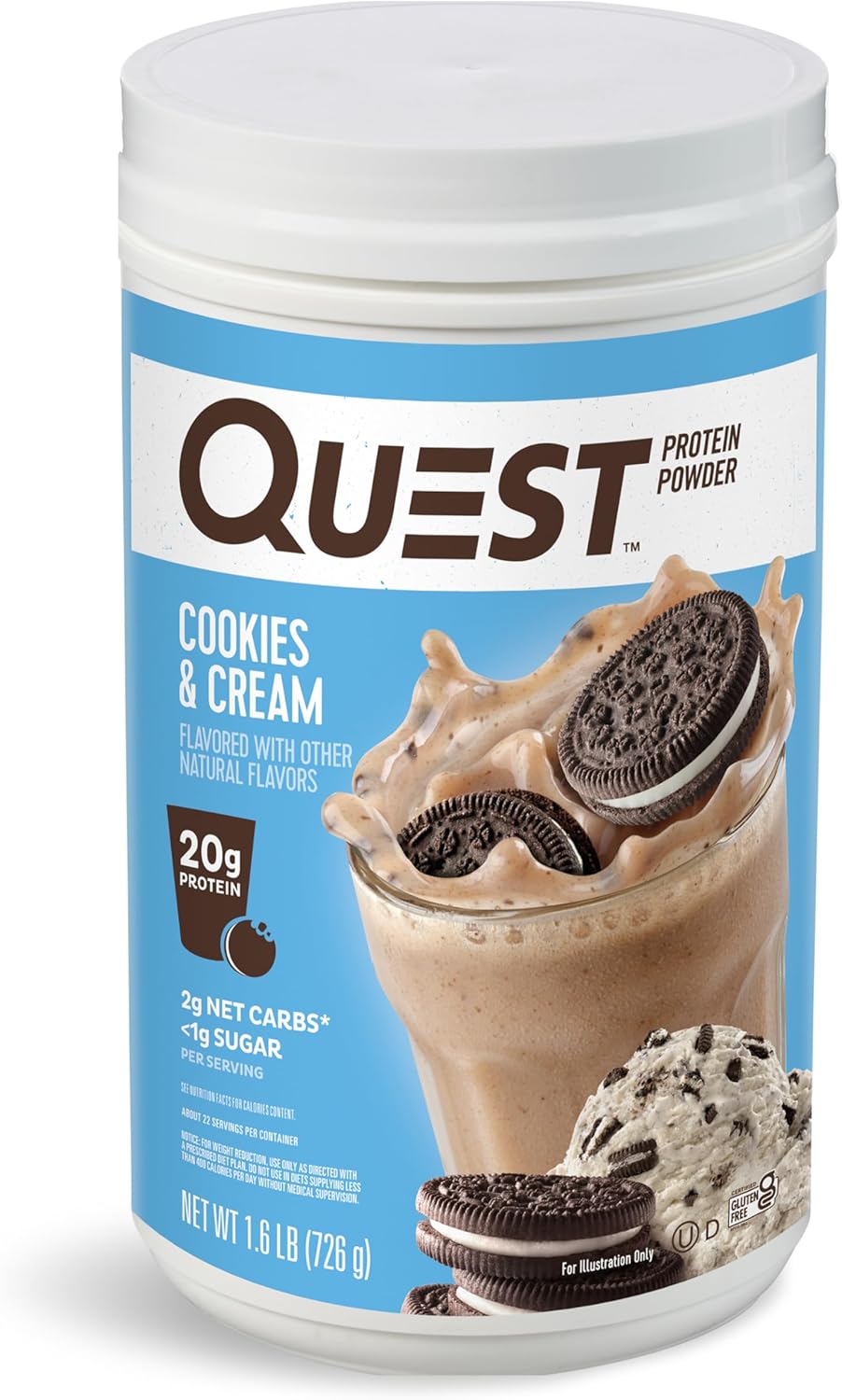 Quest Nutrition Protein Powder Bundle: Chocolate Milkshake & Cookies & Cream, 22g Protein, 1g Sugar, Low Carb, Gluten Free, 3lb, 63 Servings