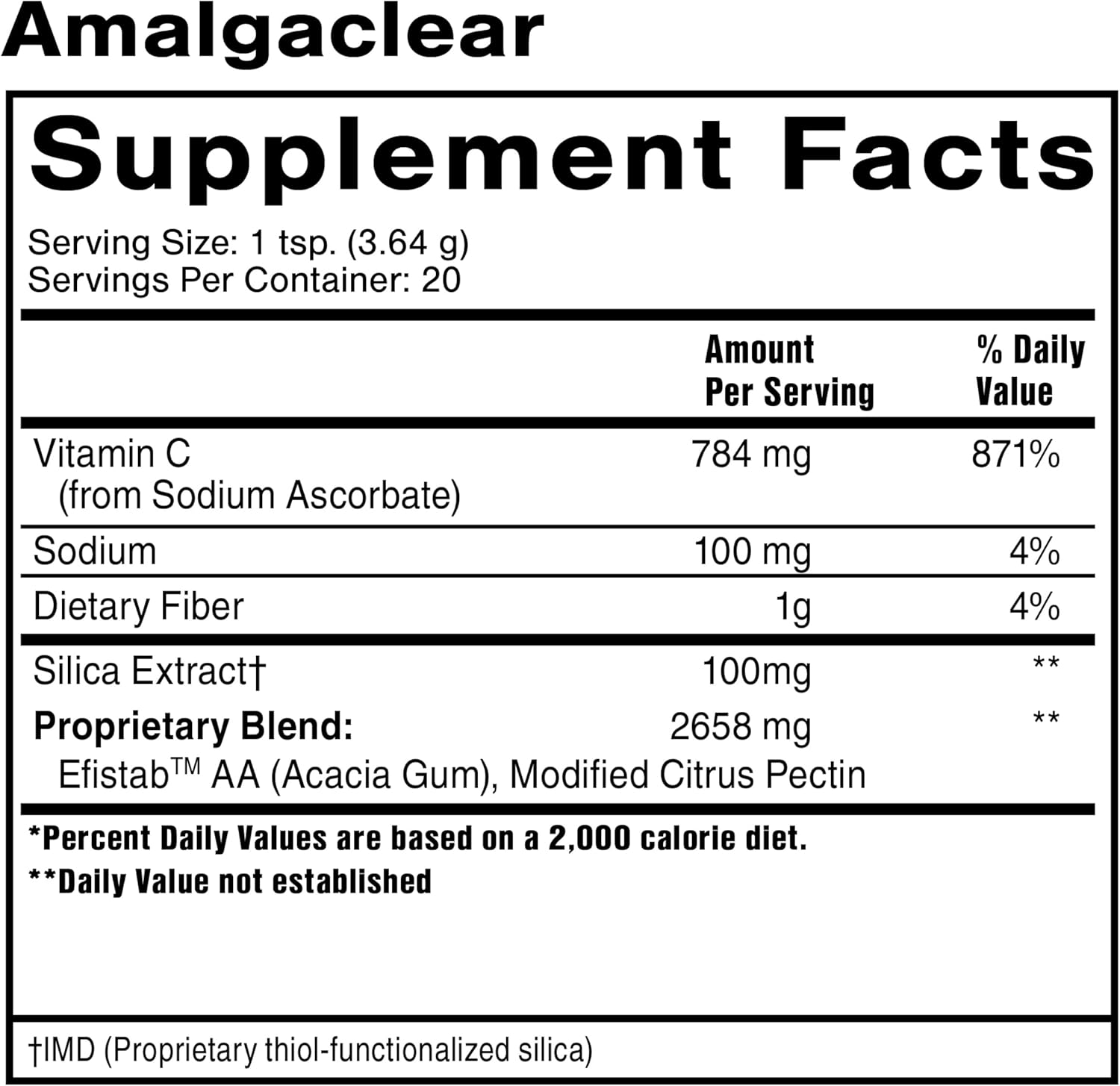 Quicksilver Scientific AmalgaClear - Detox Support Supplement with Modified Citrus Pectin & Silica Extract (73g)