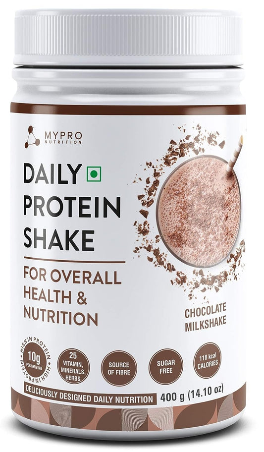 QURA Daily Protein Shake - 118 kcal Chocolate Milkshake Flavor - 25 Vitamins - 400g Serving Size for Men & Women