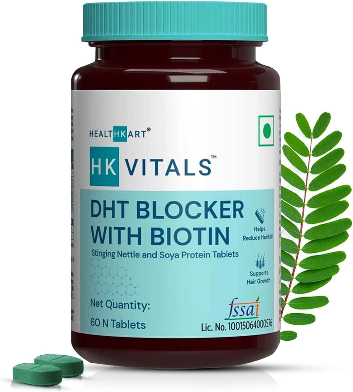 QURA DHT Blocker Tablets with Biotin, Stinging Nettle, and SOYA Protein - Reduce Hair Fall and Stimulate Growth - Pack of 60