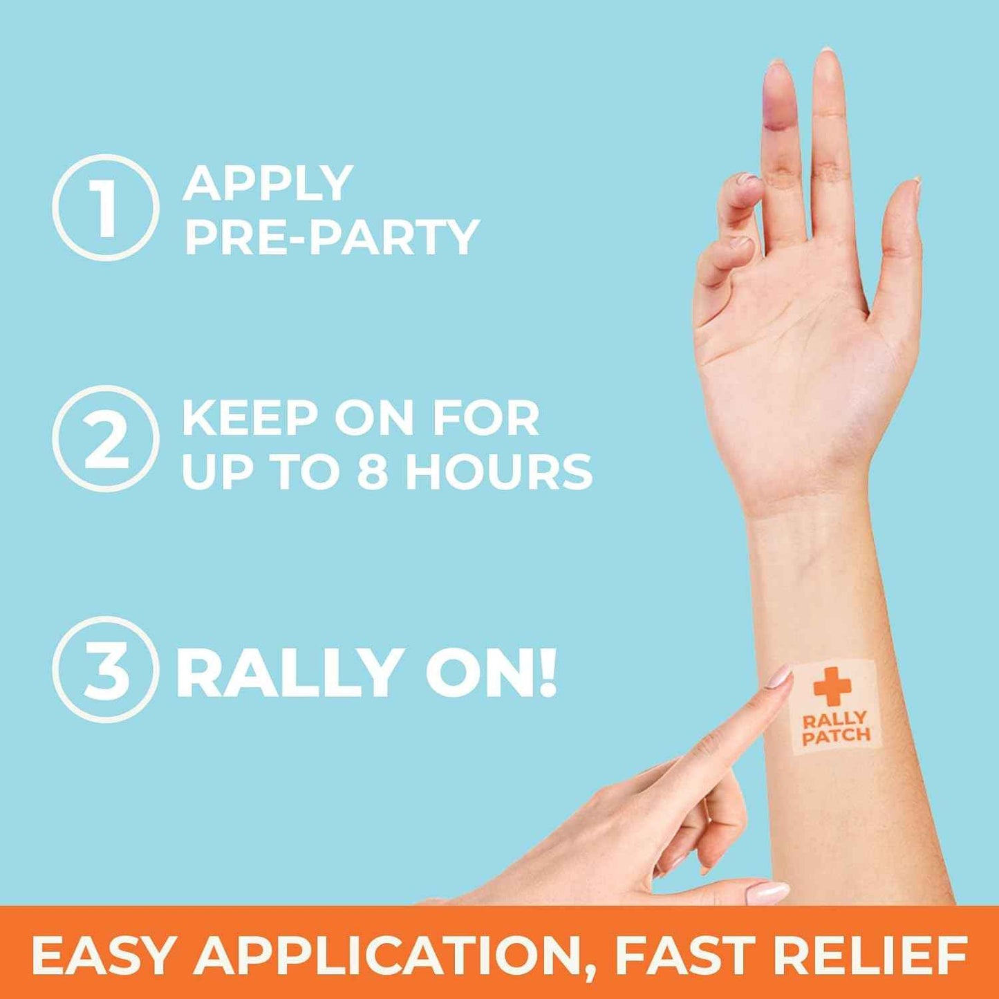 Rally Patch 30-Pack – Individually Wrapped Party Recovery Patches for Bachelorette Parties, Girls Trips, Festivals, Nights Out, Travel Essentials, After-Party Support (30 Pack)