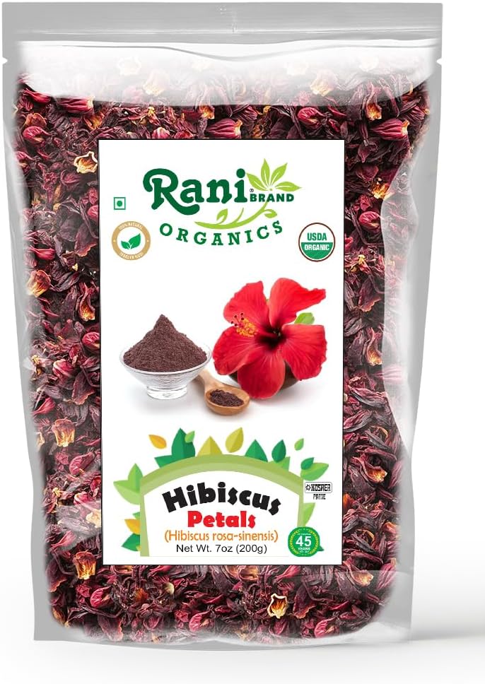Rani Organic Hibiscus Powder 7oz (200g) - Authentic Indian Product, All Natural, Gluten Friendly, Vegan, Non-GMO, Kosher, USDA Organic Certified