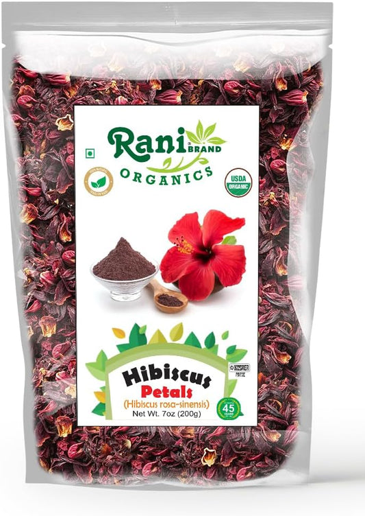Rani Organic Hibiscus Powder 7oz (200g) - Authentic Indian Product, All Natural, Gluten Friendly, Vegan, Non-GMO, Kosher, USDA Organic Certified
