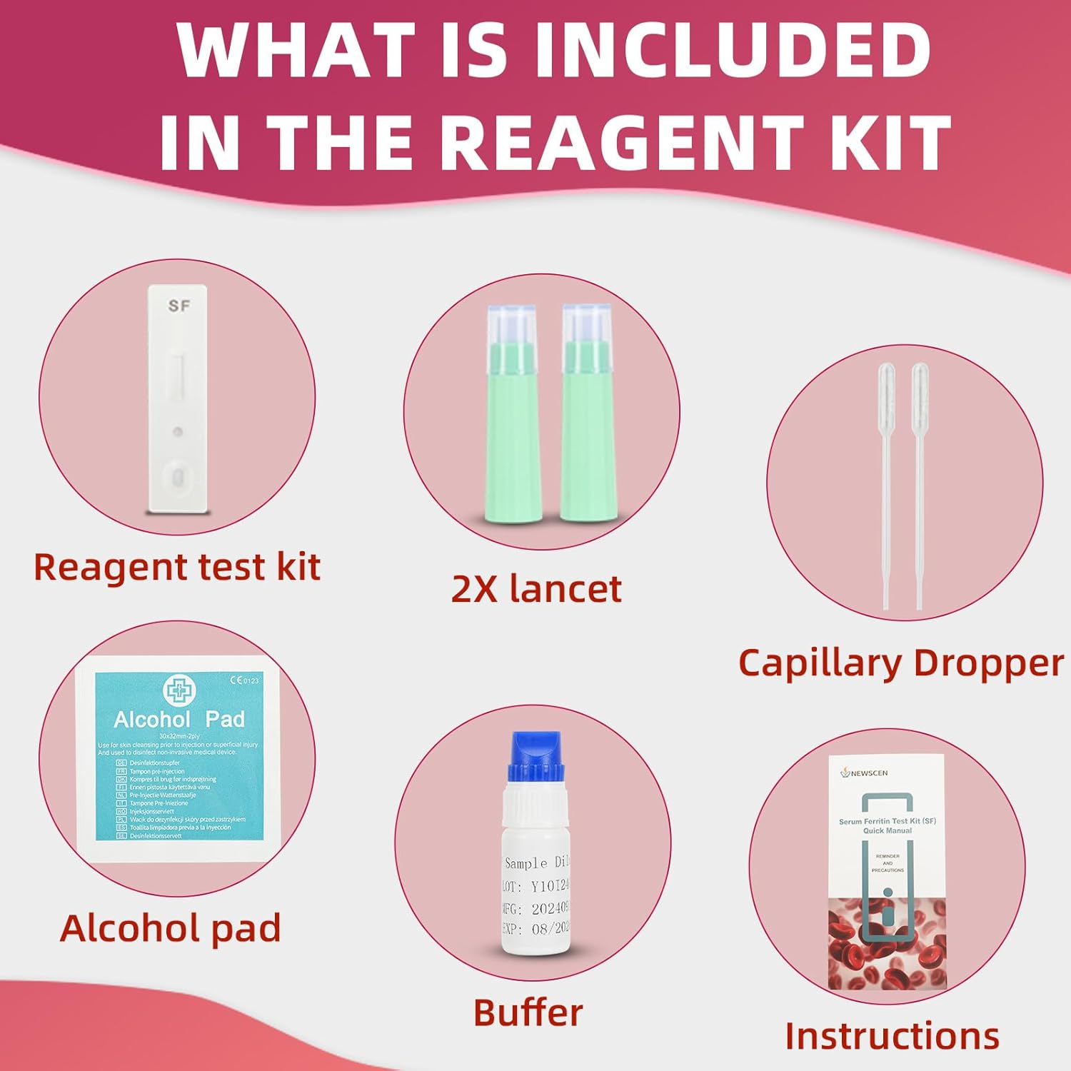 Rapid Home Iron Deficiency Test Kit for Children and Adults by Kueysing