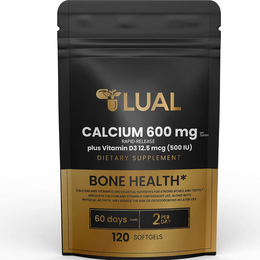 Rapid-Release Calcium 600 mg Softgels with Vitamin D3 - 120 Count