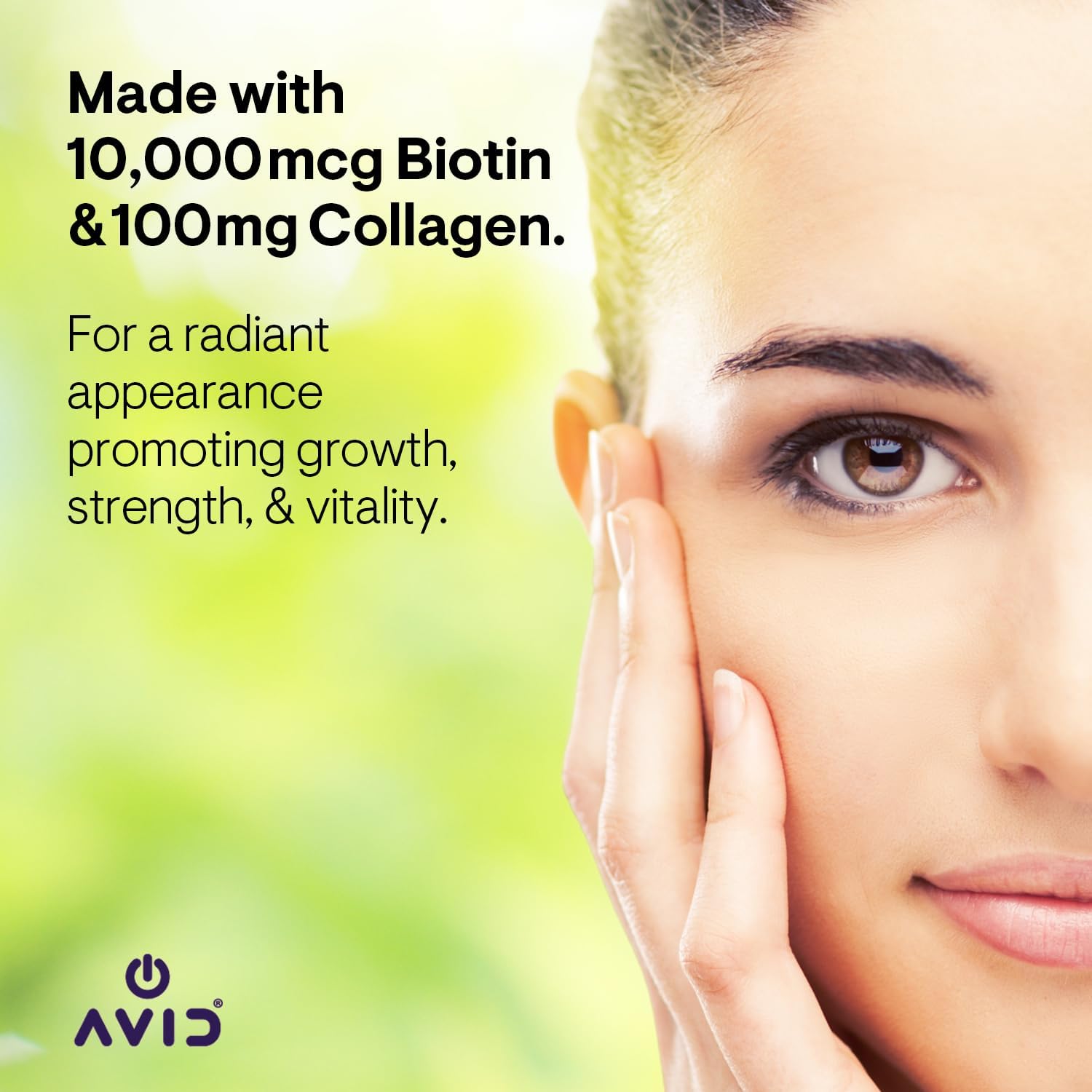 Raspberry Flavored Collagen & Biotin Gummies for Hair, Skin, Nails - Beauty Boost Supplement for Women & Men - Non-GMO, Gluten Free - 60 Gummies