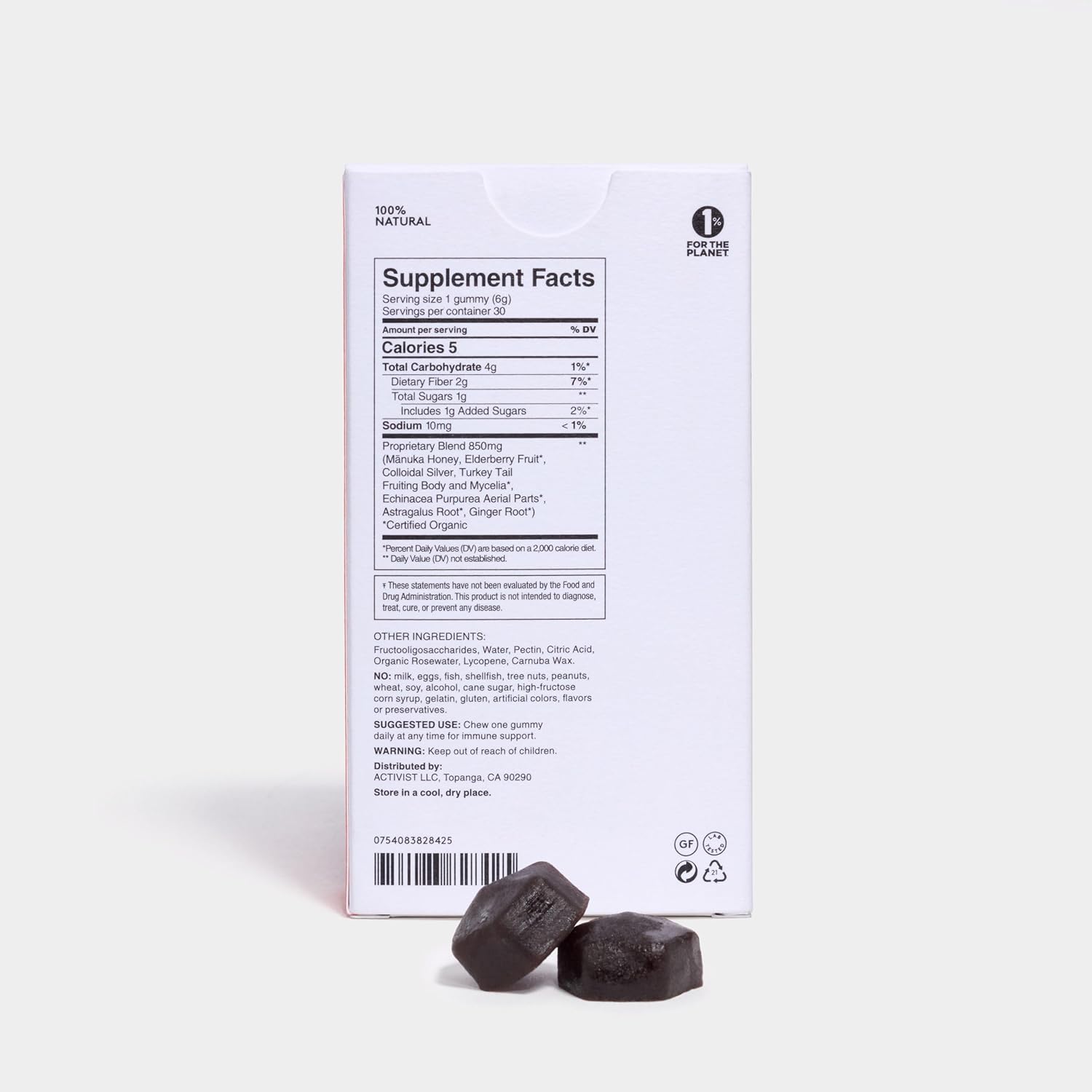 Raw Mānuka Honey 850+MGO Immune Gummies with Elderberry and Rosewater - 30 Gummies (180g)