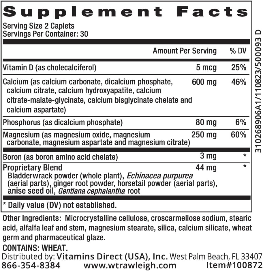 Rawleigh Cal-Mag Plus Caplets - Bone & Joint Support Dietary Supplement with Calcium and Magnesium