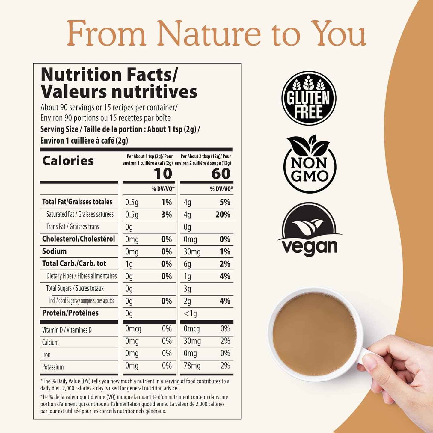 Real Mushrooms Functional Coconut Creamer with Reishi, Lucuma & Ceylon Cinnamon – Organic, Dairy-Free – Vegan Coffee Creamer for Smoothies & Drinks – 90 Servings Organic Cream Coconut Powder